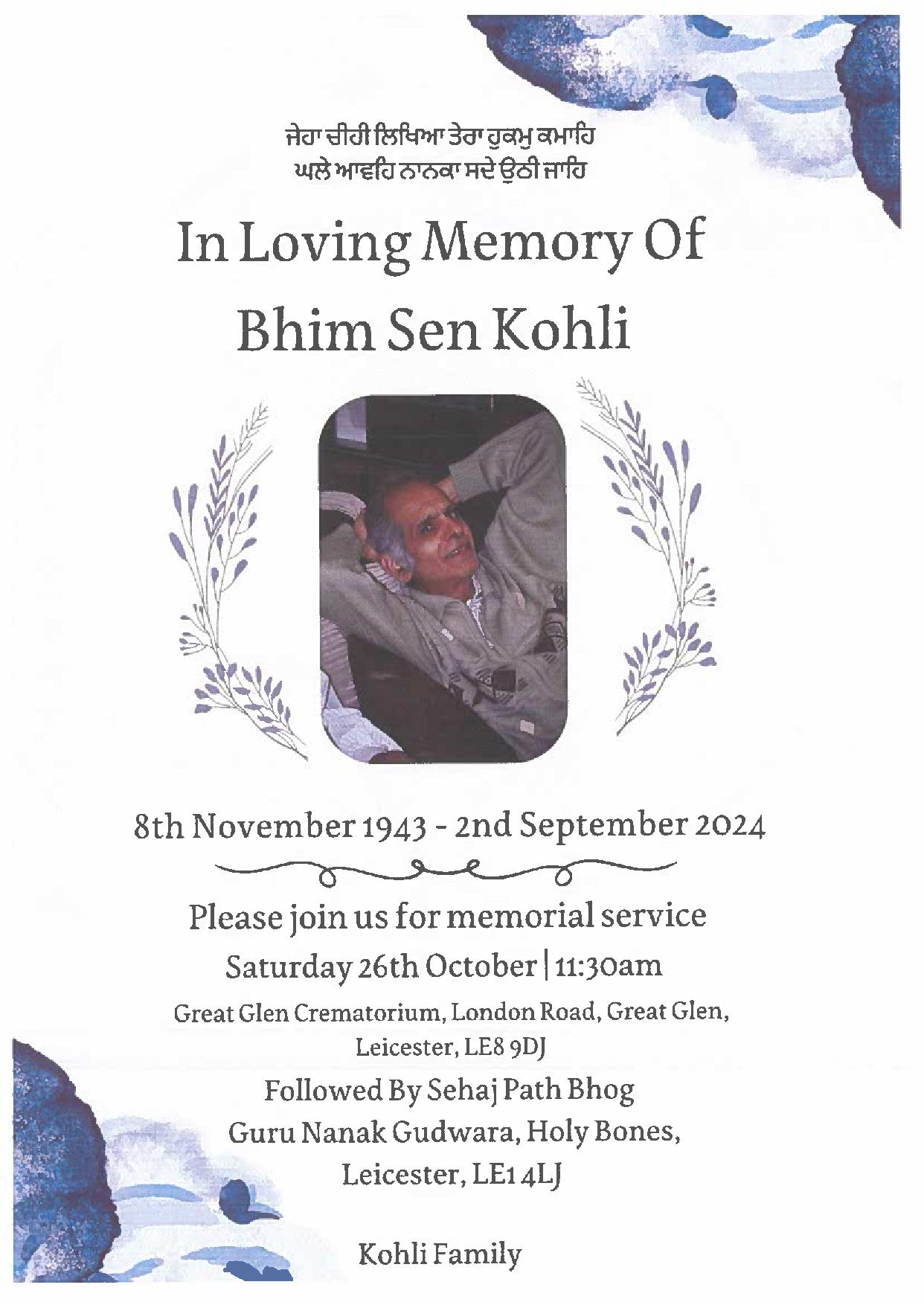 Bhim Kholi Funeral Details page 001